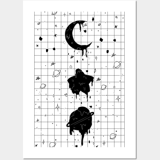 Melting Space (Black Version) Posters and Art